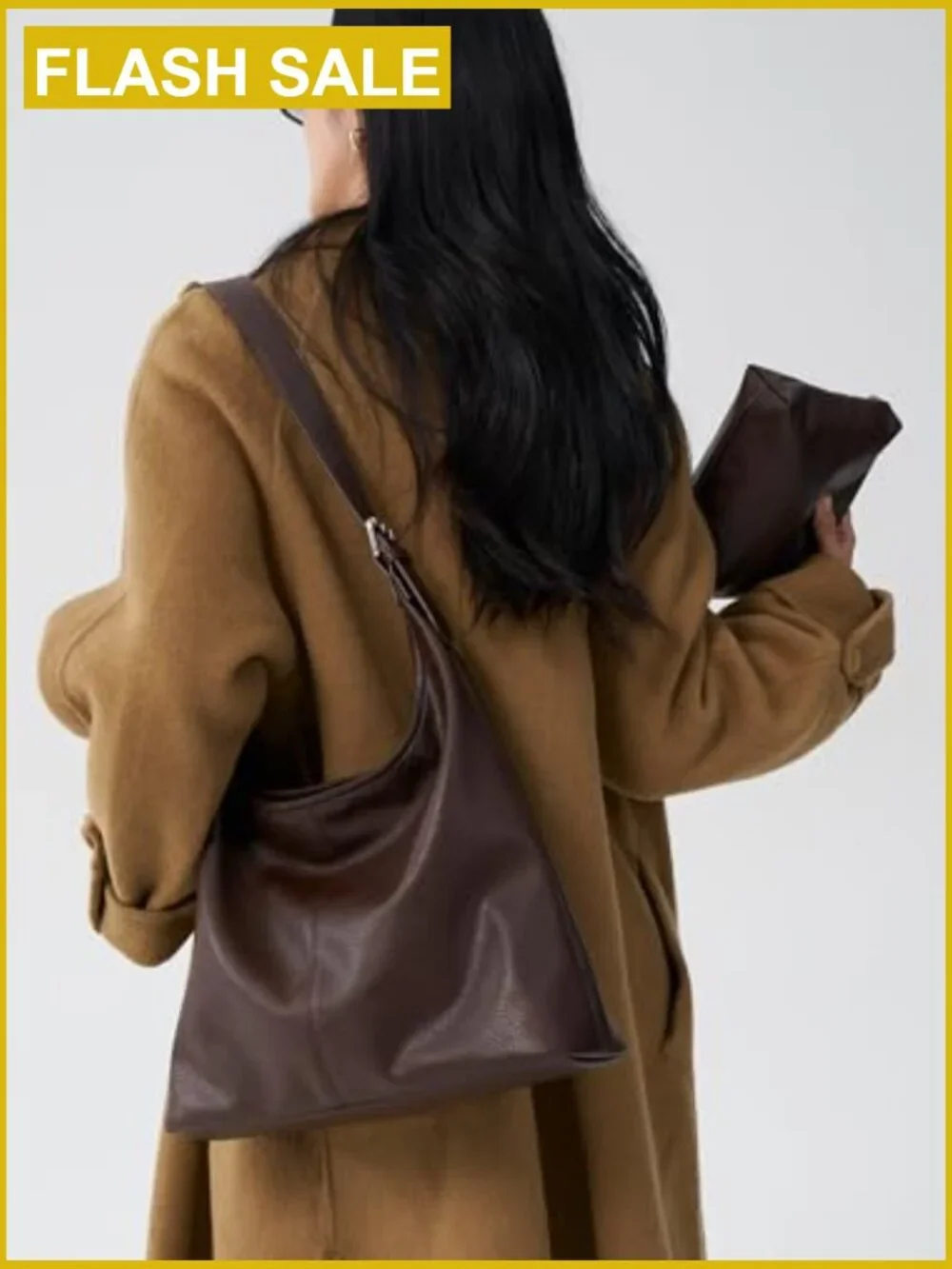 Spacious Slouchy Hobo Bag with Pouch, Adjustable Strap